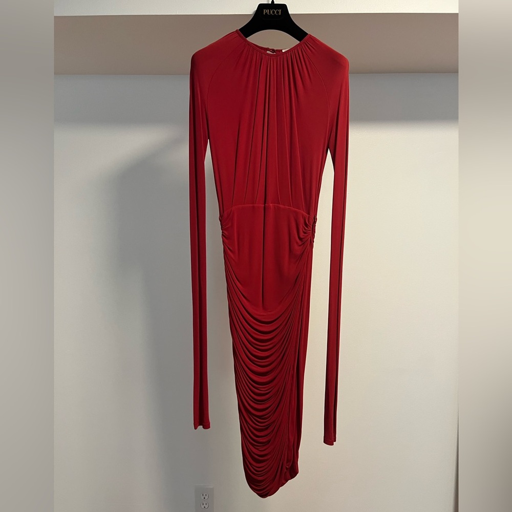 Gomez Gracia elegant Red Long Sleeve Dress